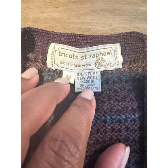Tricots St. Raphael Vintage Wool Knit Sweater Vest Dark Academia Grandma SIZE M - Picture 4 of 8